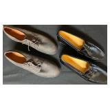 BR - Pair of Frye Black Leather Penny Loafers 11M and Brown Suede Oxfords