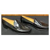 BR - Pair of Frye Black Leather Penny Loafers 11M and Brown Suede Oxfords