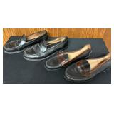 BR - Lot of 2 Pairs Bass Penny Loafers Black and Brown Leather Shoes