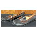 BR - Lot of 2 Pairs Bass Penny Loafers Black and Brown Leather Shoes