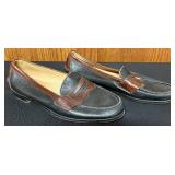 BR - Lot of 2 Pairs Bass Penny Loafers Black and Brown Leather Shoes