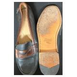 BR - Lot of 2 Pairs Bass Penny Loafers Black and Brown Leather Shoes