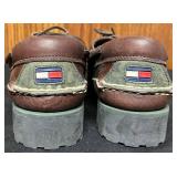 BR - Set of 2 Mens Brown Leather Shoes Including Tommy Hilfiger and 10.5/44 Oxfords
