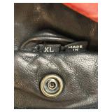 MB - Andrew Marc Black Leather Bomber Jacket Size XL