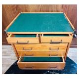 BS - Wooden 8-Drawer Rolling Cabinet with Felt Top and Metal Handles