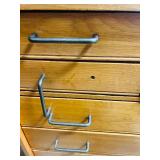 BS - Wooden 8-Drawer Rolling Cabinet with Felt Top and Metal Handles