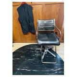 BS - Koken Adjustable Salon Chair with Black Vinyl Upholstery and Floor Mat