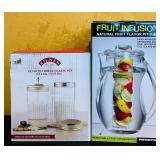 K - Kilner Glass Nut Drink Making Set and Prodyne Fruit Infusion Pitcher