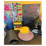 LR - Mixed Kitchenware Lot with Cutting Boards, Trivets, Pitcher, and Accessories