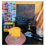 LR - Mixed Kitchenware Lot with Cutting Boards, Trivets, Pitcher, and Accessories