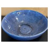 LR - Decor Collection with Signed Blue Pottery Bowl, Tall Purple Vase, and Floral Key Cabinet