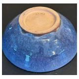 LR - Decor Collection with Signed Blue Pottery Bowl, Tall Purple Vase, and Floral Key Cabinet