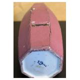 LR - Decor Collection with Signed Blue Pottery Bowl, Tall Purple Vase, and Floral Key Cabinet