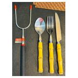 K - Large Kitchenware Collection with Sango Avanti Plates, Flatware Set, Misto Olive Oil Sprayer, Trays, and Accessories