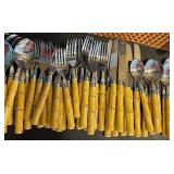 K - Large Kitchenware Collection with Sango Avanti Plates, Flatware Set, Misto Olive Oil Sprayer, Trays, and Accessories