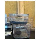 LR - Kitchen Storage Organizer Lot with Food Processor and Egg Cooker