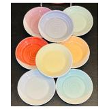 LR - Royal Doulton 1815 and Fiesta Porcelain Saucer Set, Assorted Pastel Colors, Largest 6 Inch Diameter