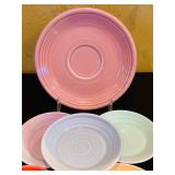 LR - Royal Doulton 1815 and Fiesta Porcelain Saucer Set, Assorted Pastel Colors, Largest 6 Inch Diameter