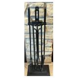 LR - 5-Piece Black Fireplace Tool Set with 6 Duraflame Firestart Packs, 29 Inch Height
