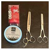 BS - Lot of Hair Texturizing Scissors with Hair Styling Products