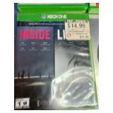 Four Xbox One video game items, including used copies of "Skate," "The Sims 4 Deluxe Party Edition," "Inside," and a disc for "NBA 2K20".