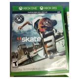 Four Xbox One video game items, including used copies of "Skate," "The Sims 4 Deluxe Party Edition," "Inside," and a disc for "NBA 2K20".