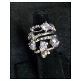 Brand New 4 Stainless Steel Fashion Rings with CZ Stones - Size 6.25 to 7.25