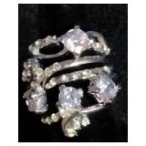 Brand New 4 Stainless Steel Fashion Rings with CZ Stones - Size 6.25 to 7.25