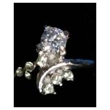 Brand New 4 Stainless Steel Fashion Rings with CZ Stones - Size 6.25 to 7.25