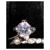 Brand New 4 Stainless Steel Fashion Rings with CZ Stones - Size 6.25 to 7.25