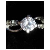 Brand New 4 Stainless Steel Fashion Rings with CZ Stones - Size 6.25 to 7.25