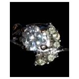 4 Stainless Steel Fashion Rings with CZ Stones - Size 7.5 to 7.75