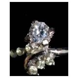 4 Stainless Steel Fashion Rings with CZ Stones - Size 7.5 to 7.75