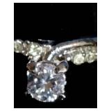 4 Stainless Steel Fashion Rings with CZ Stones - Size 7.5 to 7.75