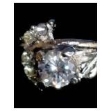 4 Stainless Steel Fashion Rings with CZ Stones - Size 7.5 to 7.75