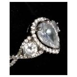 Sofia B. 2 Carat Sterling Silver Pear Shaped Engagement Ring Set