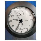 Equity by La Crosse 10-inch Waylon indoor/outdoor wall clock with thermometer and hygrometer.