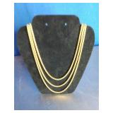 3 28" Goldtone Necklaces