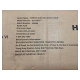 Costway Twin Size Floor Bed with Door & Fence with Safety Guardrails & Slats Support Gray