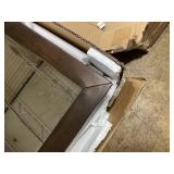 CHARMAID Full Length Mirror with Stand, Full Body Floor Mirror with Solid Wood Frame (Minor Transit Damage: Corner)