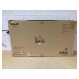 HOMCOM 36" 1450W Electric Wall-Mounted Fireplace with Flame Effect, 7 Color Background Light and Side Light, Black