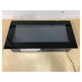 HOMCOM 36" 1450W Electric Wall-Mounted Fireplace with Flame Effect, 7 Color Background Light and Side Light, Black