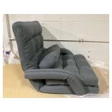 HOMCOM Convertible Floor Sofa Bed, Recliner Armchair Upholstered Sleeper Chair with Pillow for Living Room Bedroom Lounge, Gray