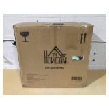 HOMCOM 22" Electric Fireplace Stove, Freestanding Electric Fire Place Heater with Realistic LED Flame, Adjustable Temperature, 1500W, Black