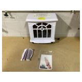 HOMCOM Electric Fireplace Heater, Freestanding Fireplace Stove with Realistic Flames Overheating Protection 750W/1500W, White (Not Tested)