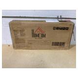 HOMCOM Under Sink Bathroom Cabinet, Pedestal Sink Storage Cabinet with 2 Doors, Shelf and U-Shape, Black