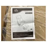 HOMCOM 10-Point Massage Recliner Chair, Vibration Massage Sofa with Ottoman Footrest, Faux Leather and Swivel Wood Base for Living Room & Bedroom, Beige