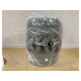 Outsunny 14" x 17" Ceramic Garden Stool with Double-Coin Knotted Ring Design & Strong Glazed Material, Decorative End Table, Home Collection, Antique Blue