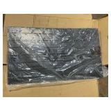 VEVOR Rubber Threshold Ramp, 3" Rise Threshold Ramp Doorway, 3 Channels Cord Cover Rubber Solid Threshold Ramp, Rubber Angled Entry Rated 2200 Lbs Load Capacity for Wheelchair and Scooter 24" L x 41.8