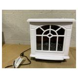 HOMCOM Electric Fireplace Heater, Freestanding Fireplace Stove with Realistic Flames Overheating Protection 750W/1500W, White